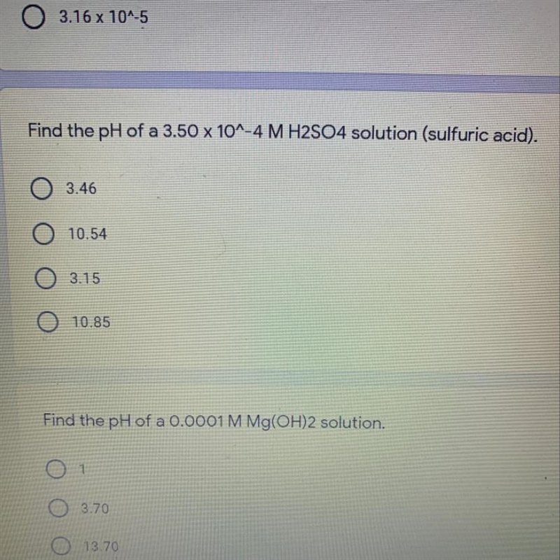 Find the pH of a 3.50 x 10^-4 M H2SO4 solution (sulfuric acid).-example-1