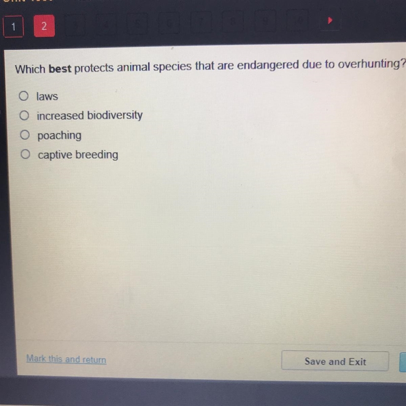 Which best protects animal species that are endangered due to overhunting? RESE laws-example-1