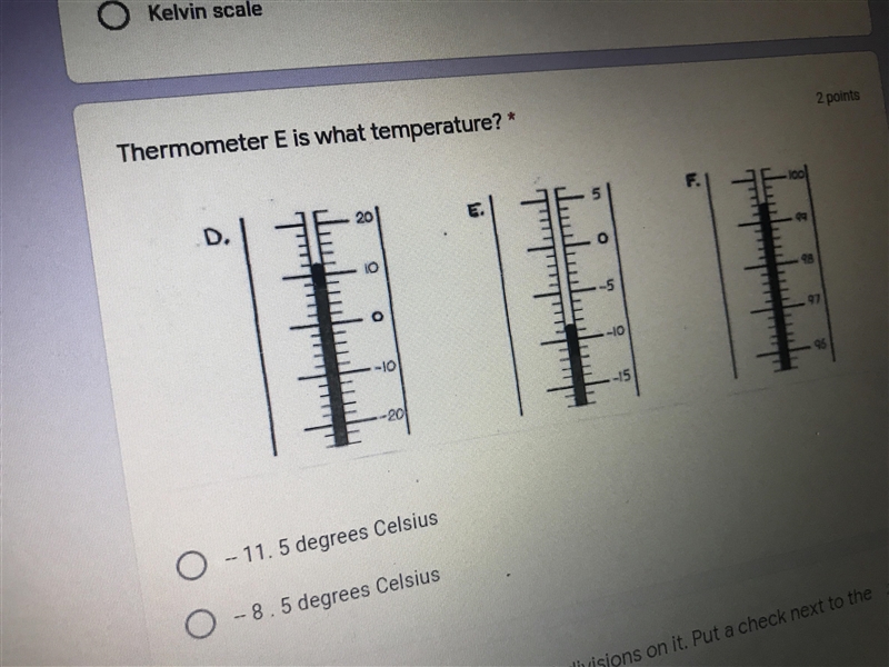 Thermometer e is what temperature?-example-1