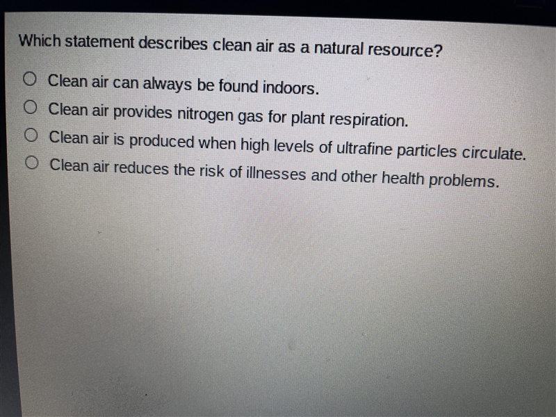 Which statement describes clean air as a natural source-example-1