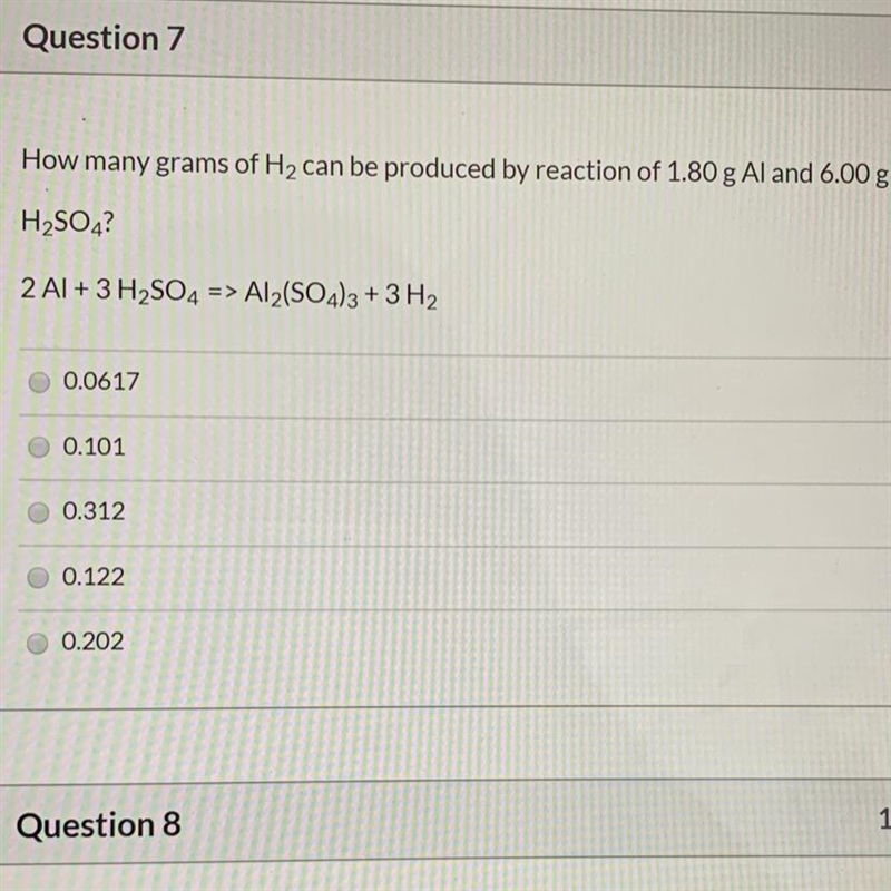 How many grams of H2 can be produced by reaction of 1.80 g Al and 6.00 g H2SO4? 2 Al-example-1