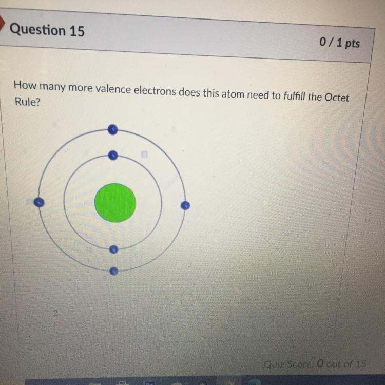 How many more valence electrons does this atom need to fulfill the Octet Rule?-example-1