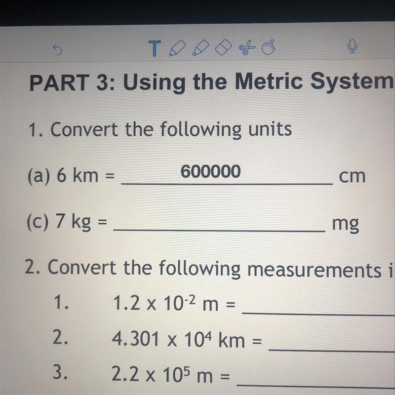 1(c) Covert the units please-example-1