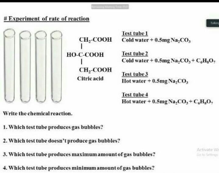 Topic experiment of rate of reaction. answer with explanations. don't answer bad things-example-1