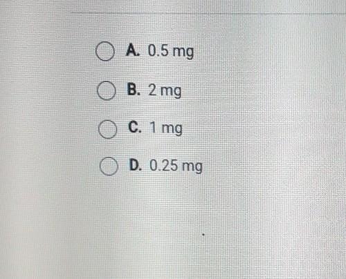 How much Cu-64 (half-life about 12 hours) would remain from a 2 mg sample after 12 hours-example-1