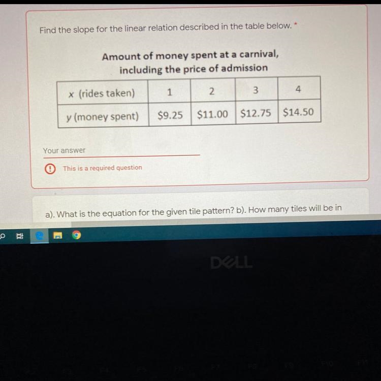 Hurry Find the slope for the liner relation described in the table-example-1