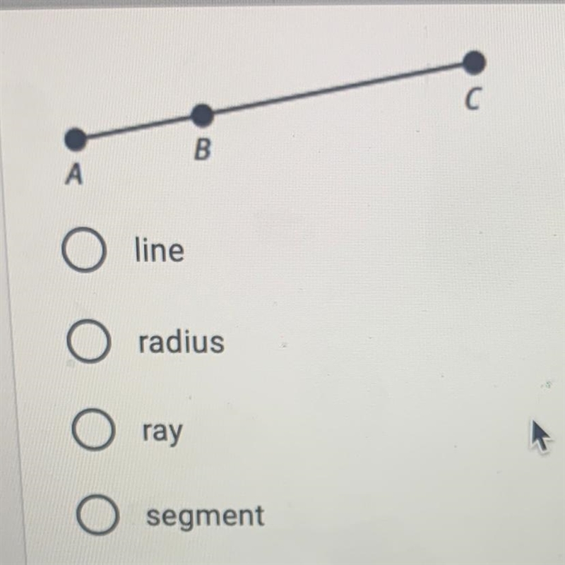 Need help ASAP !! It’s chemistry and got to find out if it’s line , radius, ray , segment-example-1