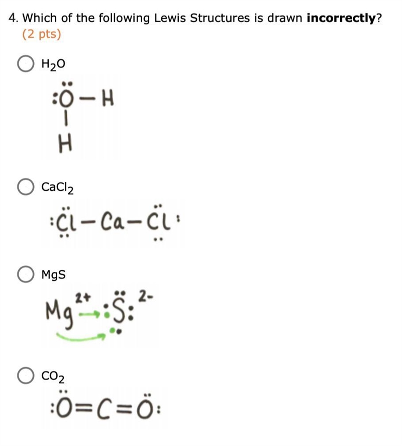 Which of the lewis dot structures is drawn incorrectly-example-1