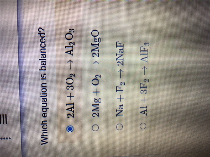 Which equation is balanced I need help ASAP-example-1