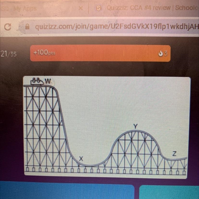 At which point is potential energy greatest-example-1