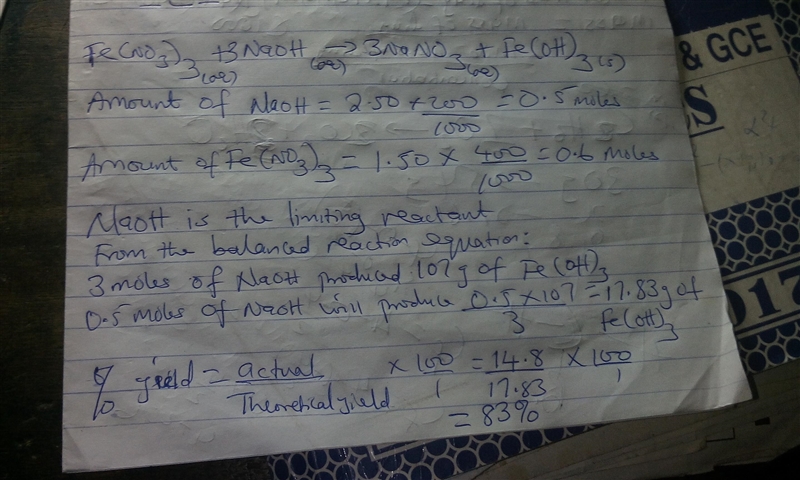 Suppose 200.0 mL of a 2.50 M solution of sodium hydroxide is combined with 400.0 mL-example-1