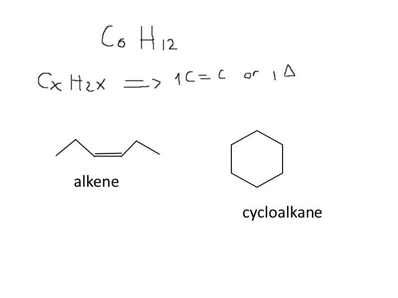 In terms of bonds what would the molecule C6H12 be classified as-example-1