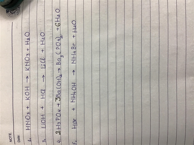 1. How much 6.0 M HNO3 is needed to neutralize 39 mL of 2.0 M KOH? 2. How much 3.0 M-example-2