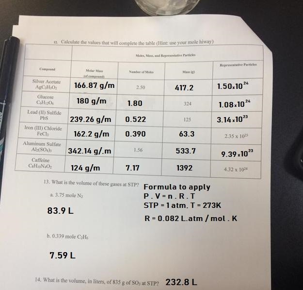 P L E A S E help! explain and give answers on how to do moles for chemistry-example-1