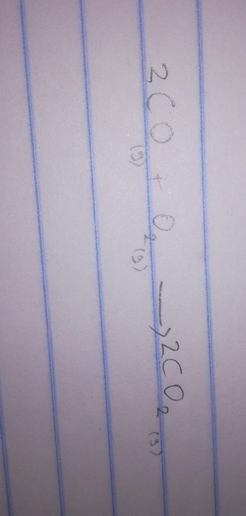 Carbon monoxide (CO) burns readily in oxygen (O2), forming carbon Dioxide (CO2). Which-example-1