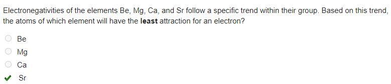 Electronegativities of the elements Br, Mg, Ca, and Sr follow a specific trend within-example-1