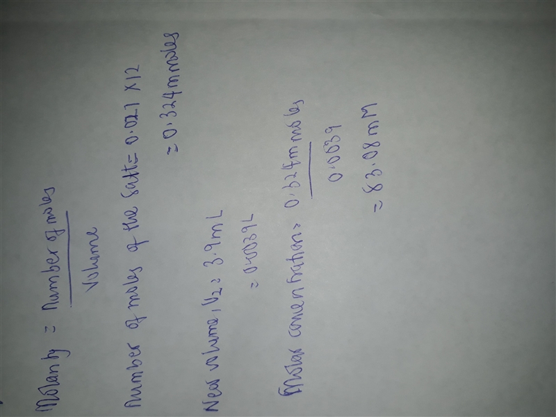 A biochemist carefully measures the molarity of salt in 27. mL of photobacterium cell-example-1