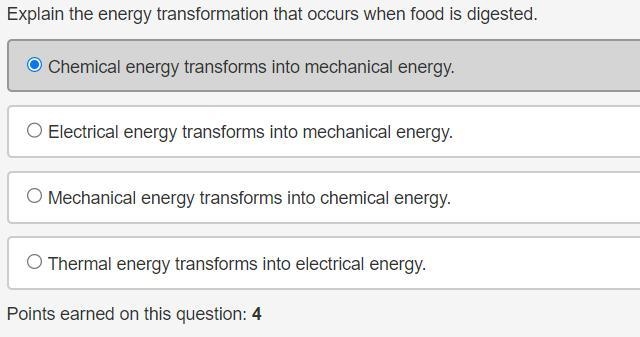 Explain the energy transformation that occurs when food is digested. (4 points) a-example-1