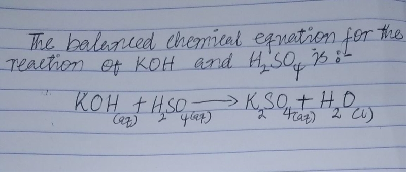 Which is the correctly balanced chemical equation for the reaction of KOH and H2SO-example-1