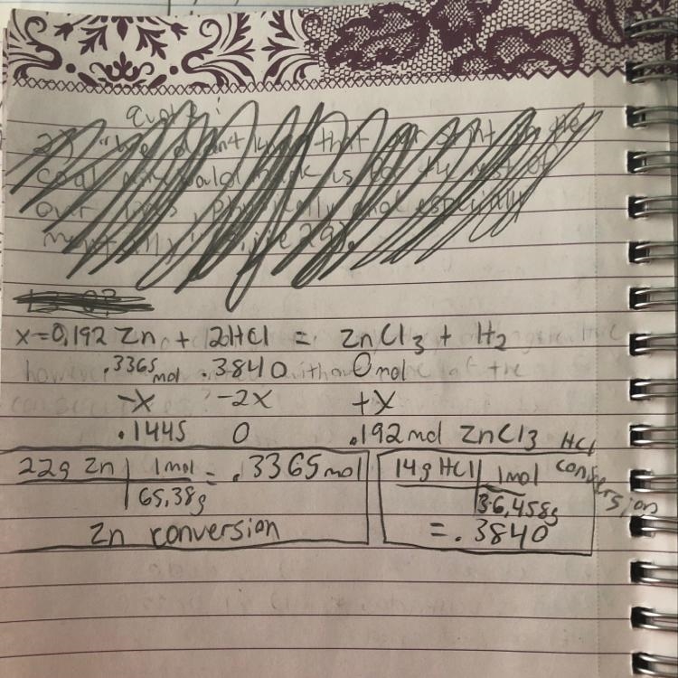 Zn + 2HCl = ZnCl3 + H2: How many grams of ZnCl3 will be produced from 22 g of Zn and-example-1