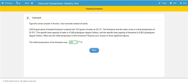 A 62.6-gram piece of heated limestone is placed into 75.0 grams of water at 23.1°C-example-1