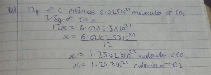 calculate the number of molecules of carbon (iv) oxides produced from the complete-example-1