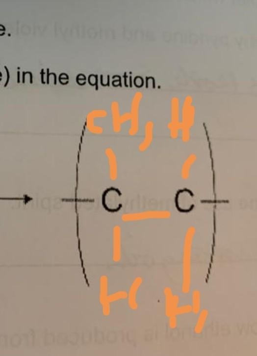 Complete the structure of poly propane in the equation.-example-1