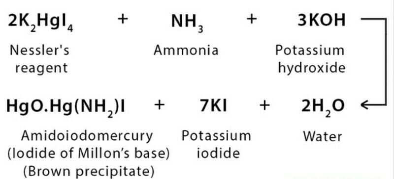 How does amonia react with nessler reagent balanced equation​-example-1