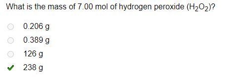 Find the mass of 7.00 mol of H2O2?-example-1