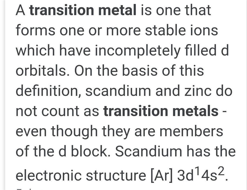 Introduction of transition metals? (one big paragraph please)​-example-1