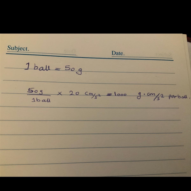 4. How much force, in g cm / s2 , is exerted by a golf ball described in problem 2 striking-example-1