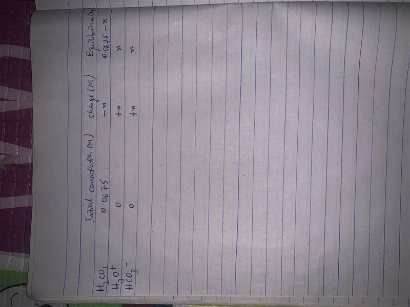 What is the Ka of a 0.0675 M solution of carbonic acid (H2CO3) with a pH of 5.19? Ka-example-1