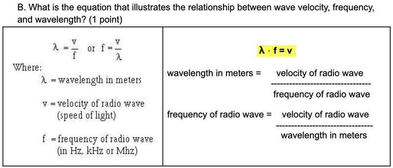 What is the equation that illustrates the relationship between wave velocity, frequency-example-1