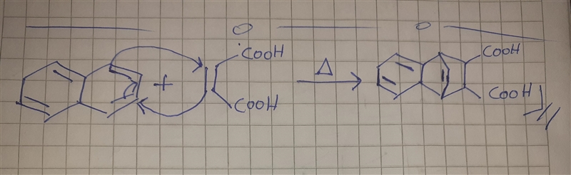 What is the structure of the product formed when a is heated in the presence of maleic-example-2