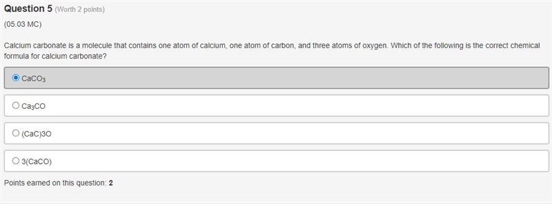 Calcium carbonate is a molecule that contains one atom of calcium, one atom of carbon-example-1