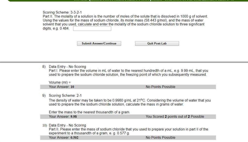 Part II. The molality of a solution is the number of moles of the solute that is dissolved-example-1