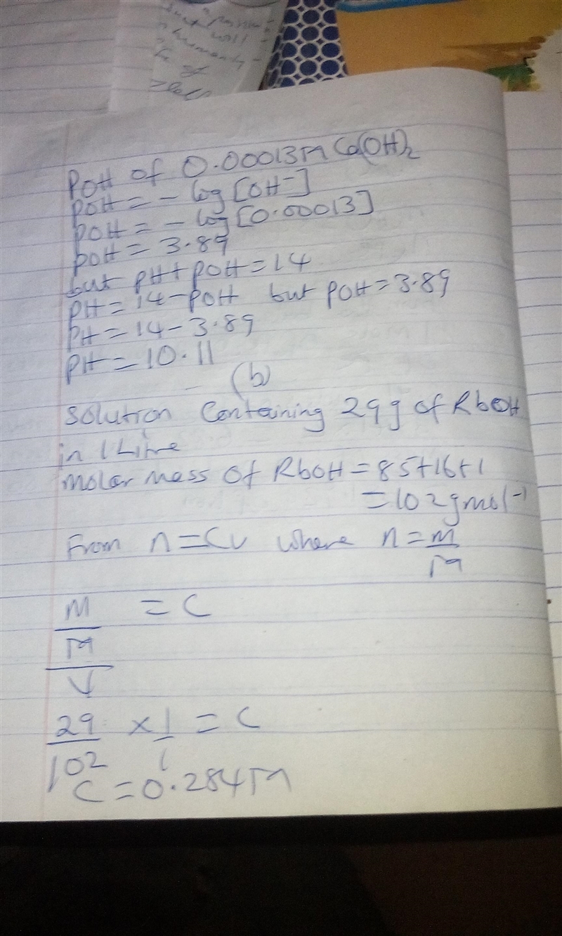 Calculate [OH − ], pOH, and pH for each of the following. (Assume that all solutions-example-1