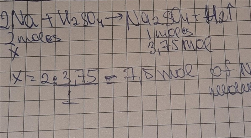 How many moles of sodium are needed to react with sulfuric acid to produce 3.75 moles-example-1