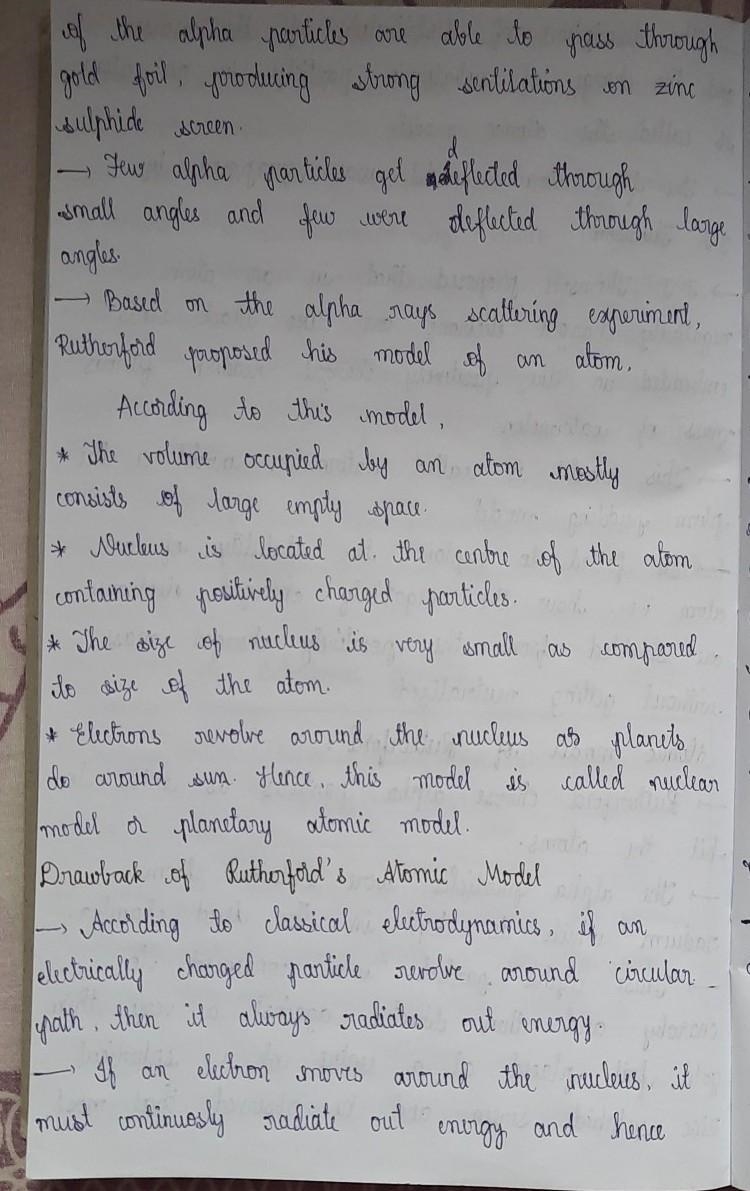 - Write down Rutherford's atomic model with diagram .also write down defects of Rutherford-example-2