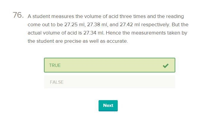 A student measures the volume of acid three times and the reading come out to be 27.25 ml-example-1