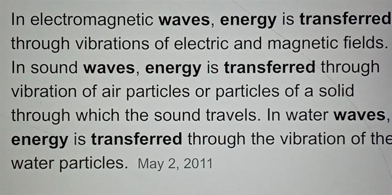 How do we know waves transfer energy-example-1