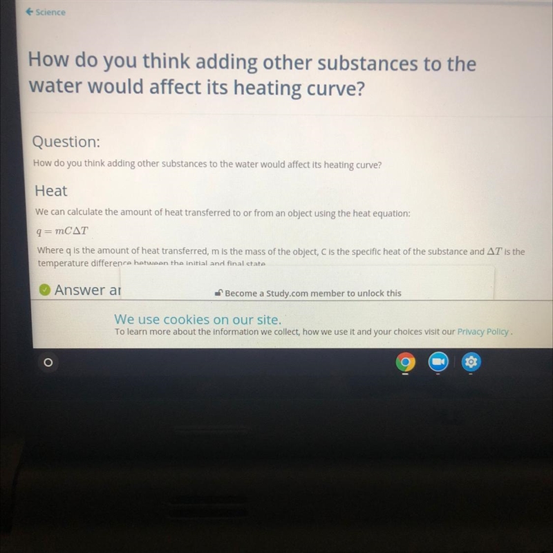 Make a prediction. How do you think adding other substances to the water would affect-example-1