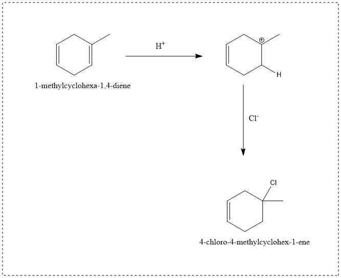 Draw the addition product formed when one equivalent of hcl reacts with the following-example-1