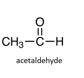 The compound acetaldehyde most likely contains the functional group shown below: -C-example-1