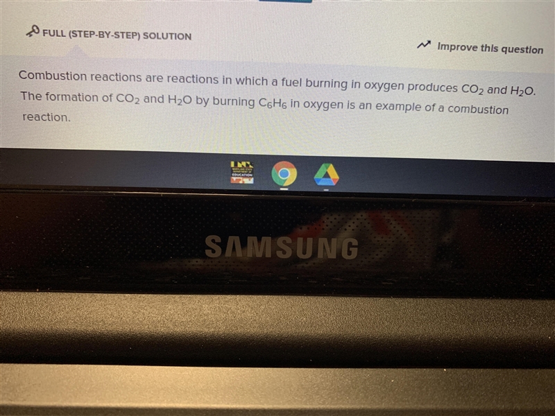 2C6H6+15O2=12CO2+6H20 the reaction above is classified as​-example-1