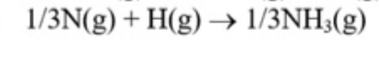 What is the heat of reaction H2 + 1/3N2 2/3NH3-example-1