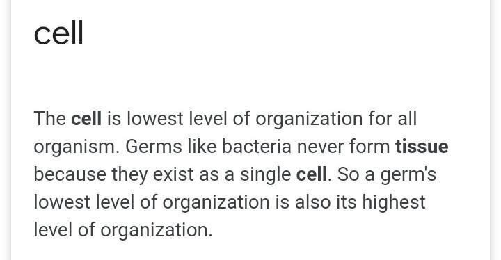 What is the lowest level of organism organization​-example-1