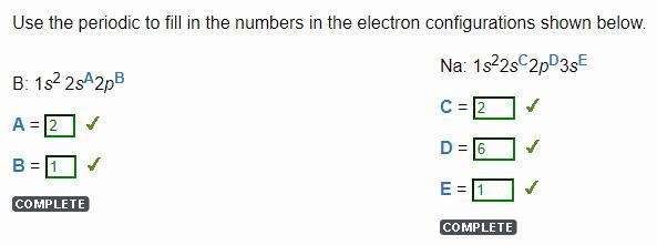 Use the periodic to fill in the numbers in the electron configurations shown below-example-1