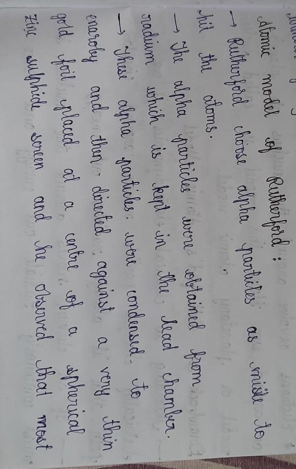 - Write down Rutherford's atomic model with diagram .also write down defects of Rutherford-example-1