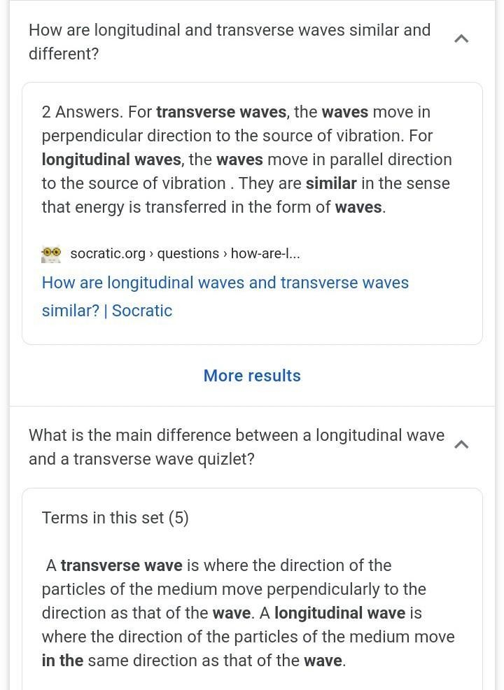 Compare and contrast Transverse Waves and Longitudinal Wave-example-2